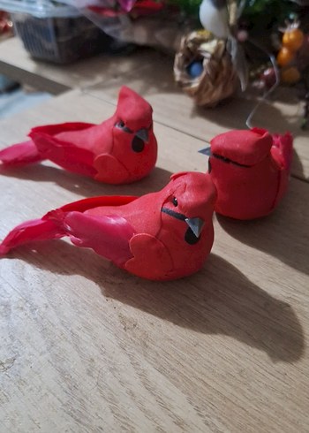Kırmızı Dekoratif Kuş Figürleri - Görsel 7