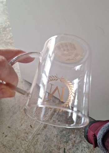 Altın Detaylı Cam Kupa M Harfi - Görsel 4