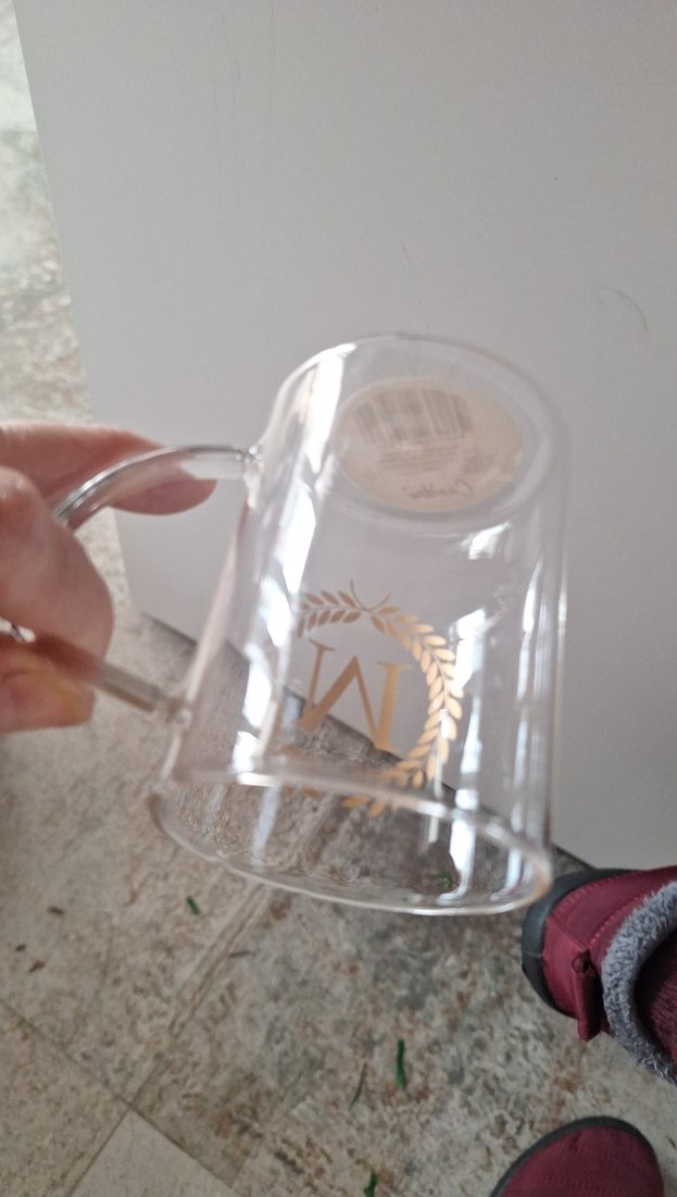 Altın Detaylı Cam Kupa M Harfi - Görsel 4