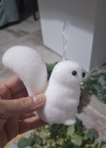 Beyaz Asılabilir ithal Sincap - Görsel 3