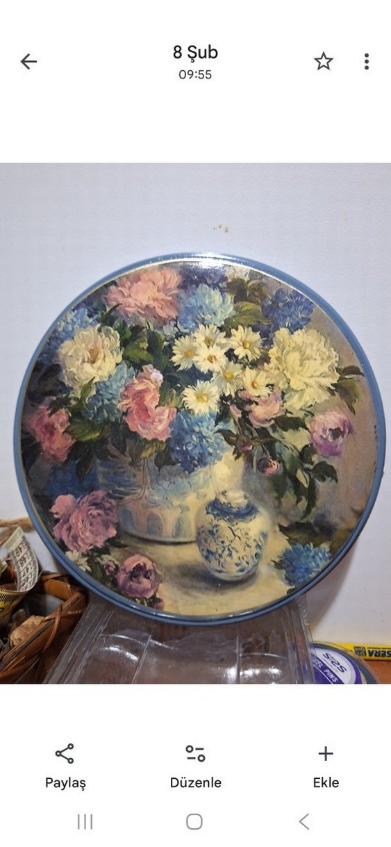 çiçekli vintage duvar süsü - Görsel 2