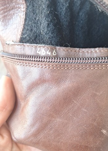 Kahverengi Deri Platform Topuklu Kadın Bot - Görsel 5