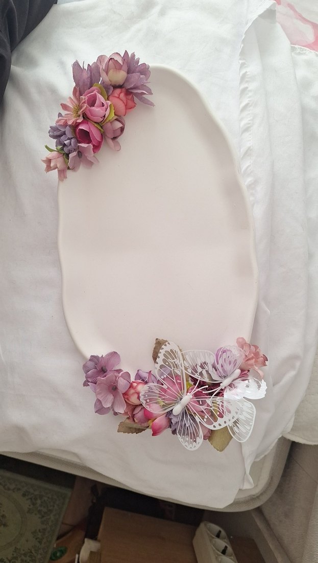 kelebekli pastel tonlu söz tepsisi - Görsel 4