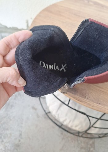 Bordo Deri Dolgu Topuklu Kadın Bot - Görsel 4