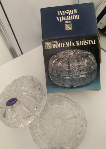  Beden beyaz Renk Bohem Kristal Kapaklı şekerlik