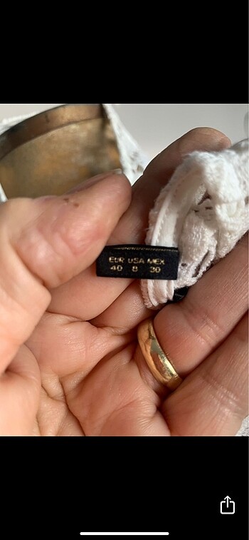 m Beden beyaz Renk Massimo dutti iki kez giyildi tertemiz dantel tunik 38/40 beden