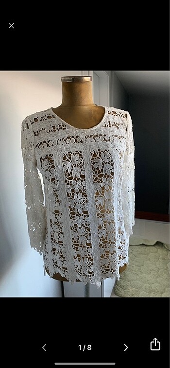 Massimo dutti iki kez giyildi tertemiz dantel tunik 38/40 beden 