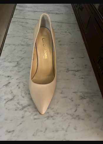 Bej Stiletto Topuklu Kadın Ayakkabı 38 numara 10 cm topuk