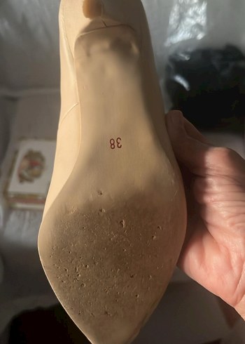 38 Beden ten rengi Renk Bej Stiletto Topuklu Kadın Ayakkabı 38 numara 10 cm topuk