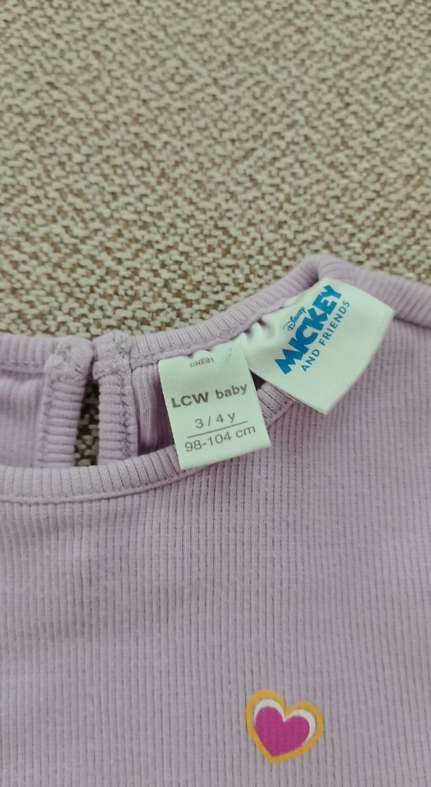 Kız Çocuk Lila Kısa Kollu Minnie Mouse Tişört - Görsel 3