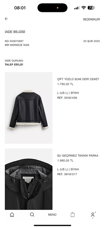 Zara Çift yüzlü suni deri ceket