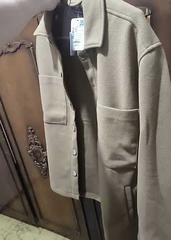 DeFacto Relax Fit Polo Yaka Yün Görünümlü Gömlek Ceket - Görsel 3