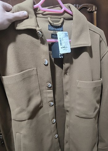 DeFacto Relax Fit Polo Yaka Yün Görünümlü Gömlek Ceket - Görsel 4