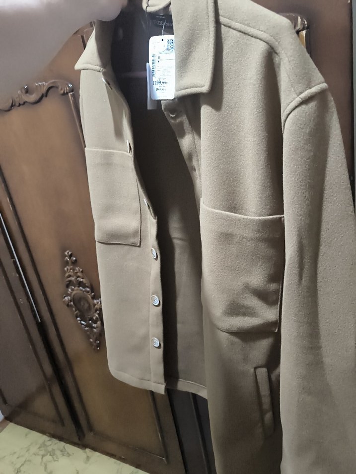 DeFacto Relax Fit Polo Yaka Yün Görünümlü Gömlek Ceket - Görsel 3