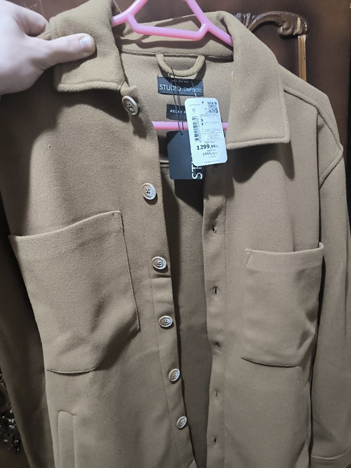 DeFacto Relax Fit Polo Yaka Yün Görünümlü Gömlek Ceket - Görsel 4