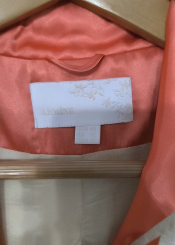 Bej Nakışlı Düğmeli Kadın Ofis Takımı - Görsel 5