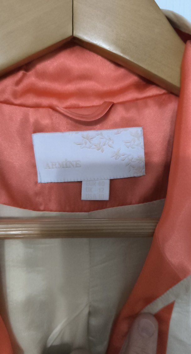 Bej Nakışlı Düğmeli Kadın Ofis Takımı - Görsel 5