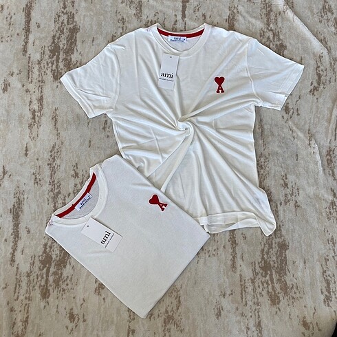 Unisex Ami nakışlı pamuklu Avrupa kalıp T-shirt