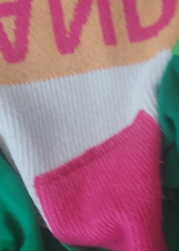 Renkli Nakışlı Triko Kazak - Görsel 2