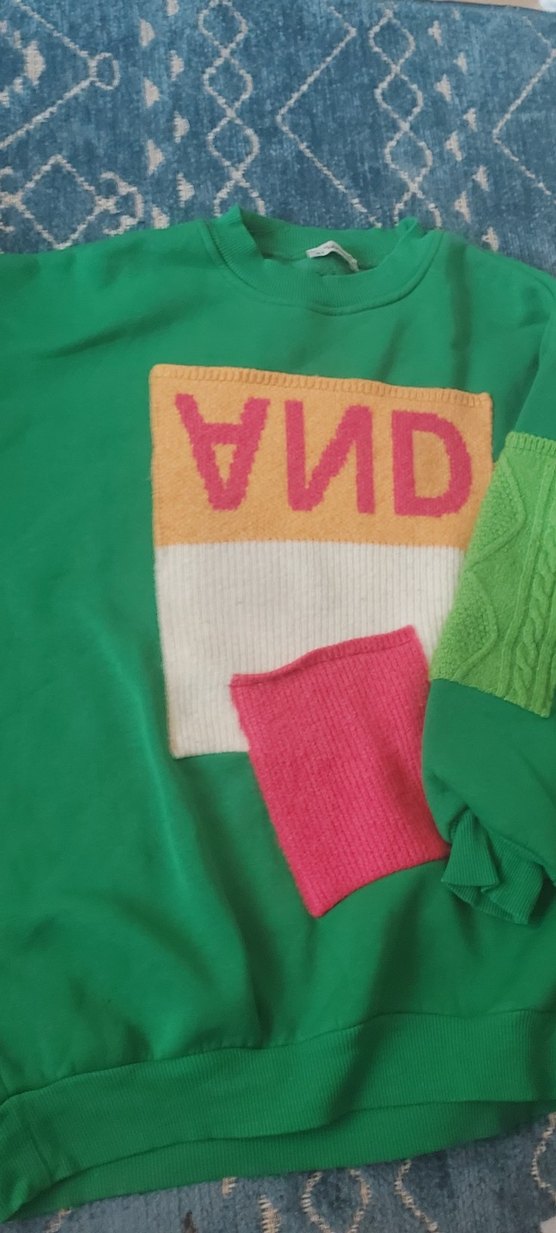 Renkli Nakışlı Triko Kazak - Görsel 4