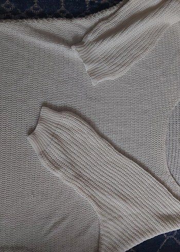 Beyaz Bohem Kadın Triko Bluz - Görsel 6