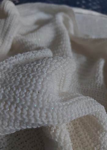 Beyaz Bohem Kadın Triko Bluz - Görsel 4