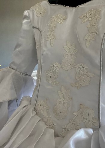 Beyaz Uzun Straplez Prenses Gelinlik - Görsel 2