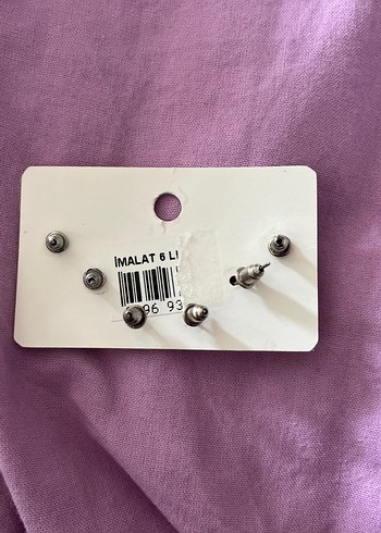 Mor Mini Parlak Çelik Küpe Seti - Görsel 3