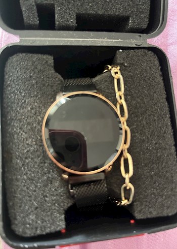 Siyah Hasır Kayışlı Kadın Saat - Görsel 3