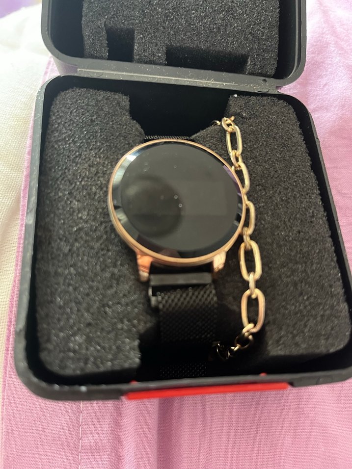 Siyah Hasır Kayışlı Kadın Saat - Görsel 2