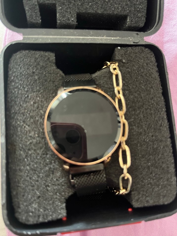 Siyah Hasır Kayışlı Kadın Saat - Görsel 3