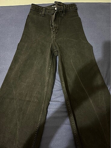 wide leg yüksek bel sıyah pantolon - Görsel 5