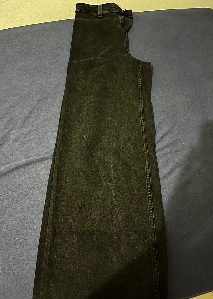 wide leg yüksek bel sıyah pantolon - Görsel 3