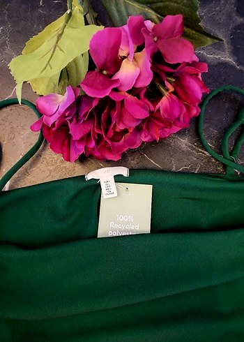 H&M Askılı Yeşil Elbise - Görsel 5