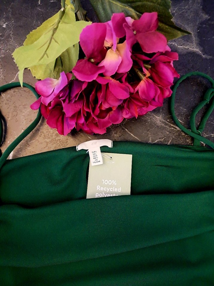 H&M Askılı Yeşil Elbise - Görsel 5