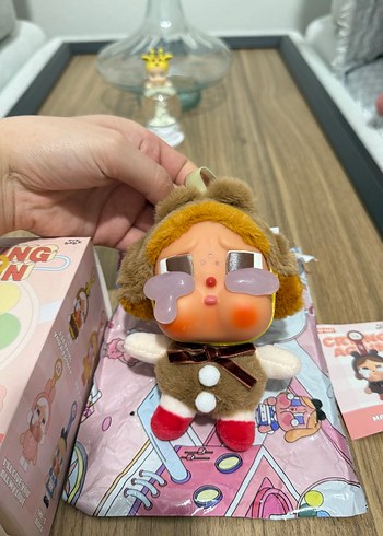 Beden Labubu ağlayan Pastel Kahverengi Peluş Oyuncak Bebek