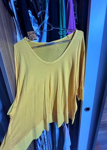 Sarı Salaş Hamile Gömleği, Uzun Kollu, Drapeli - Görsel 5