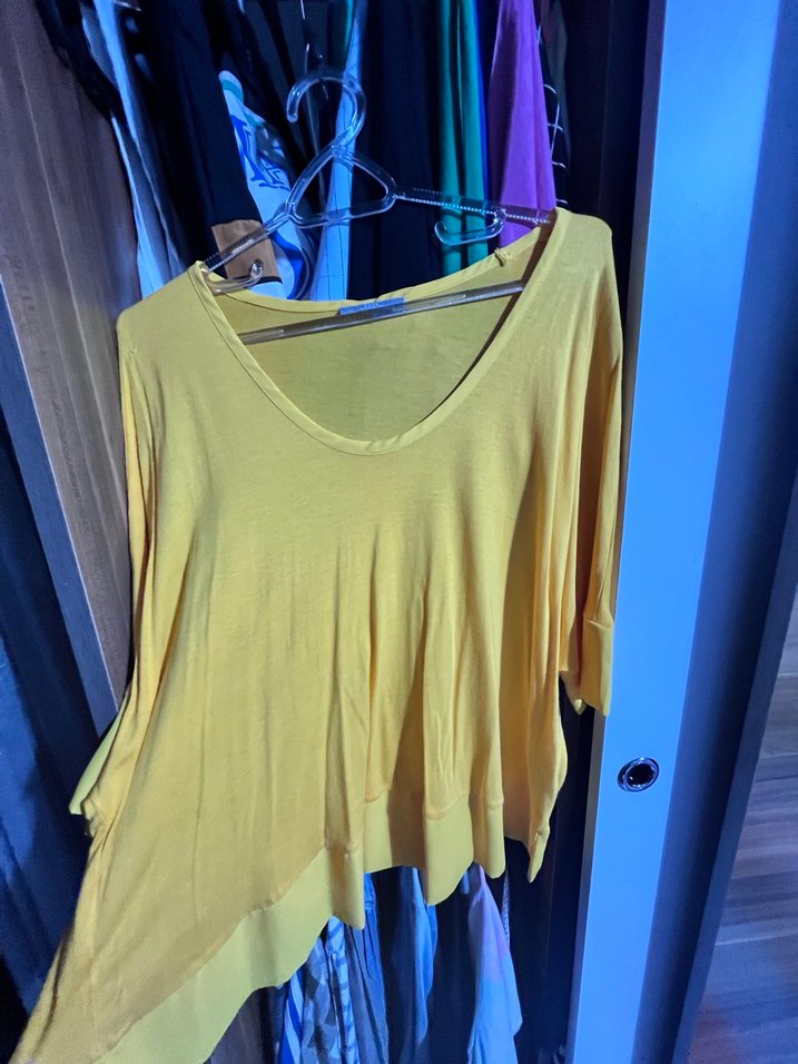 Sarı Salaş Hamile Gömleği, Uzun Kollu, Drapeli - Görsel 5