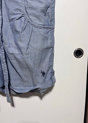 Kot Kumaşlı Bel Detaylı Mini Tulum - Görsel 3