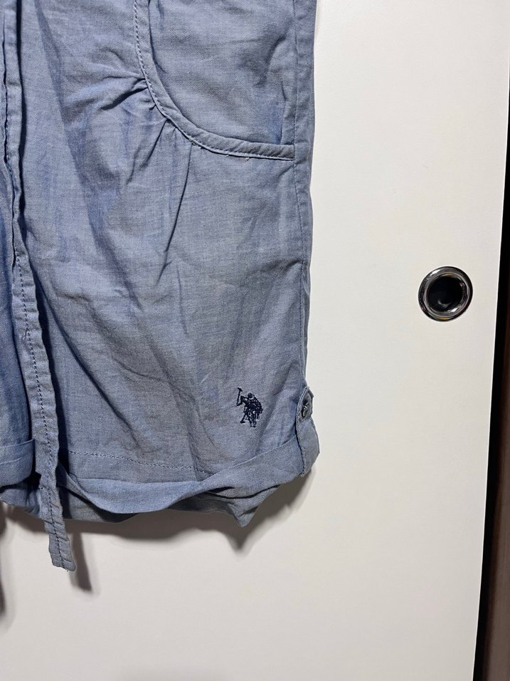 Kot Kumaşlı Bel Detaylı Mini Tulum - Görsel 3