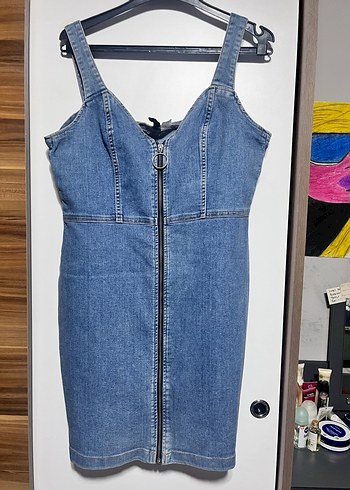 Mavi Kot Mini Tulum H&M - Görsel 4