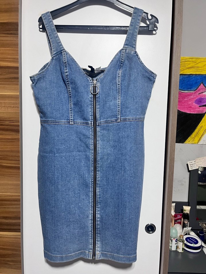 Mavi Kot Mini Tulum H&M - Görsel 4