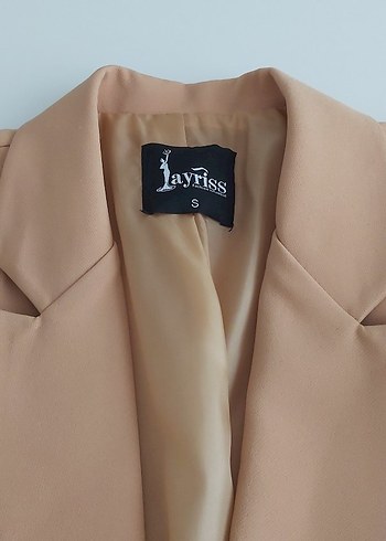 s Beden Camel Düğmeli Kadın Blazer Ceket