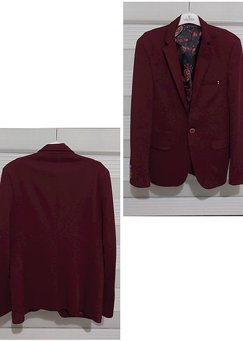 Bordo Düğmeli Erkek Ceket
