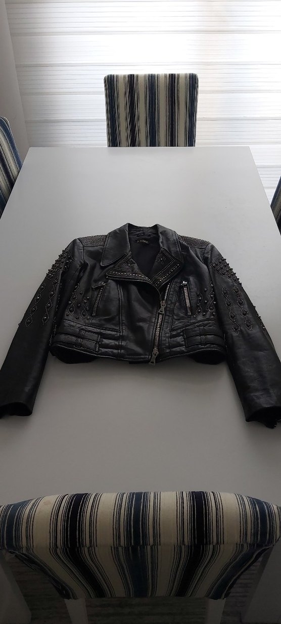 Siyah Kemerli Kadın Deri Ceket - Görsel 3