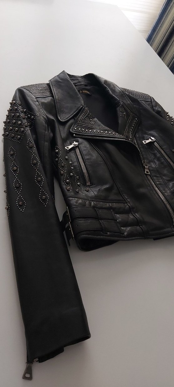 Siyah Kemerli Kadın Deri Ceket - Görsel 4
