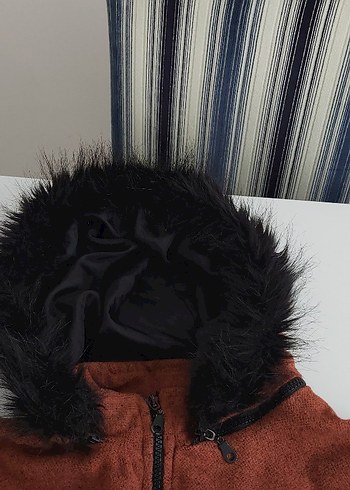 Kürklü Kapüşonlu Kadın Kaban - Görsel 6