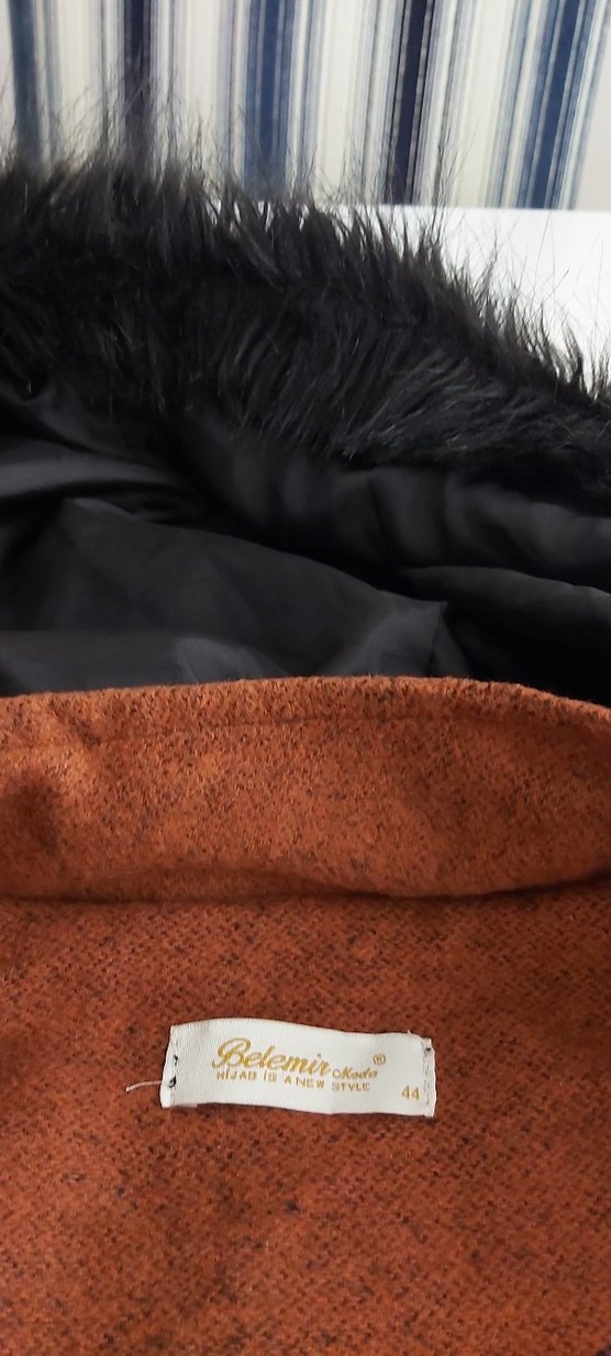 Kürklü Kapüşonlu Kadın Kaban - Görsel 5