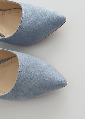 42,5 Beden mavi Renk 43 Numara Mavi Süet Topuklu Stiletto