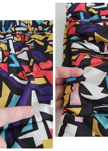 Çok Renkli Kapüşonlu Kadın Mont - Görsel 8